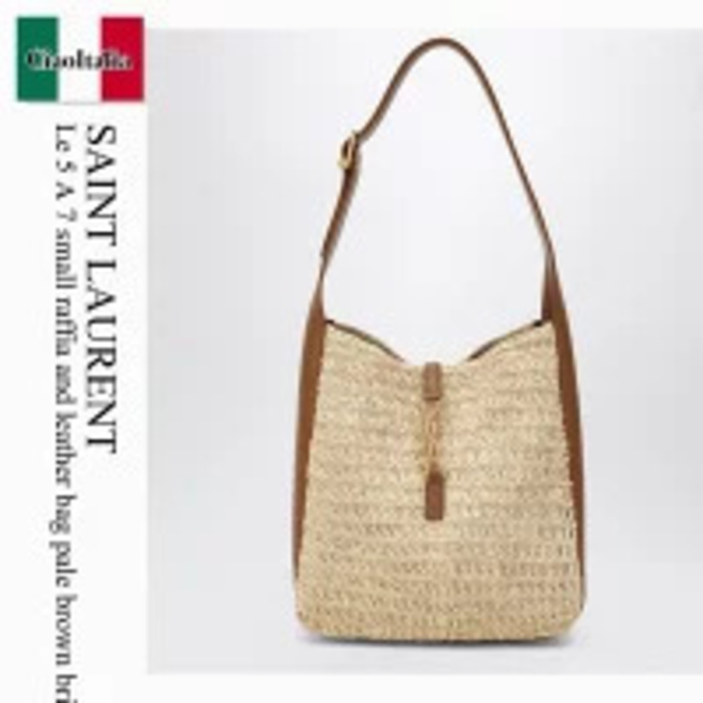 Saint Laurent Bag Handbag Le Raffia Leather Pale Bro GAAEZ Shoulder Pouch
